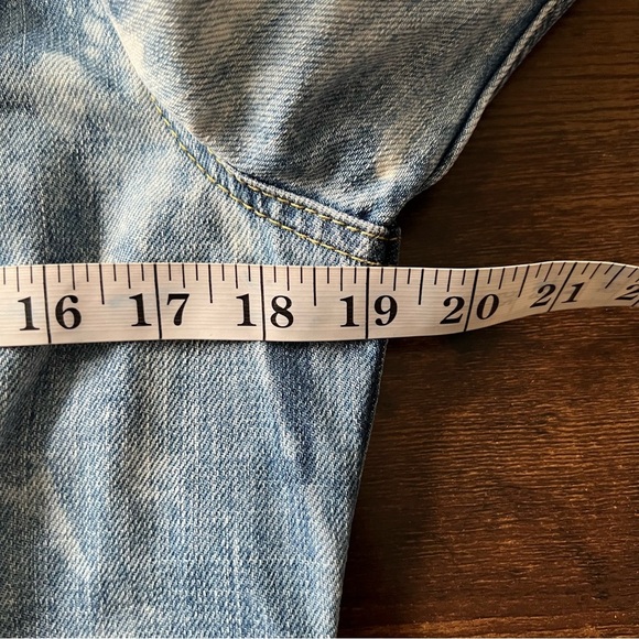 Ralph Lauren Denim & Supply Women’s Bleach Dye Distressed Trucker Jean Jacket L - Picture 8 of 10